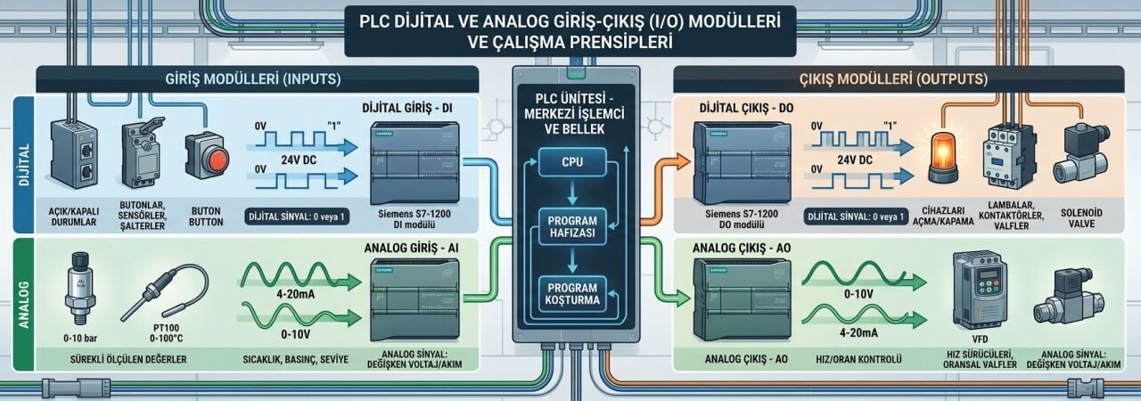 PLC Dijital ve Analog Giriş Çıkış Modülleri Nelerdir?